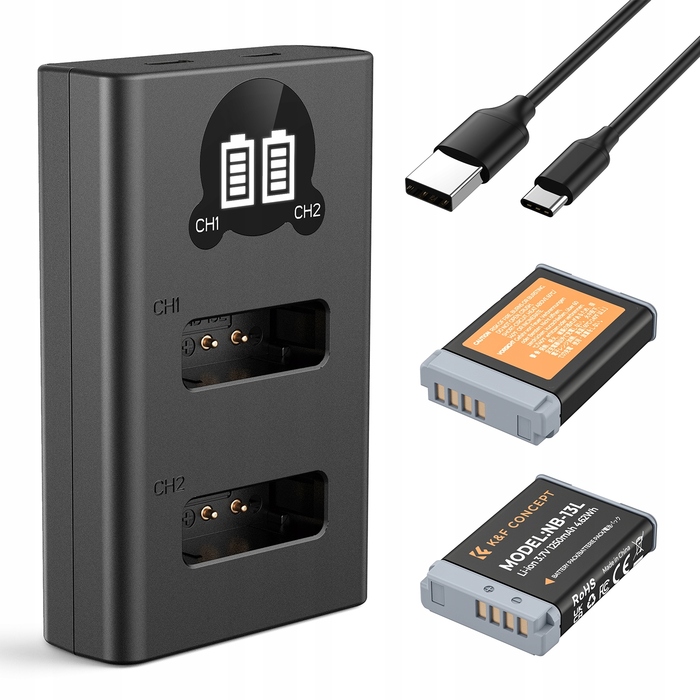 Зарядний пристрій та 2 акумулятори для Canon G5X G7X G9X SX620HS 720 730 740