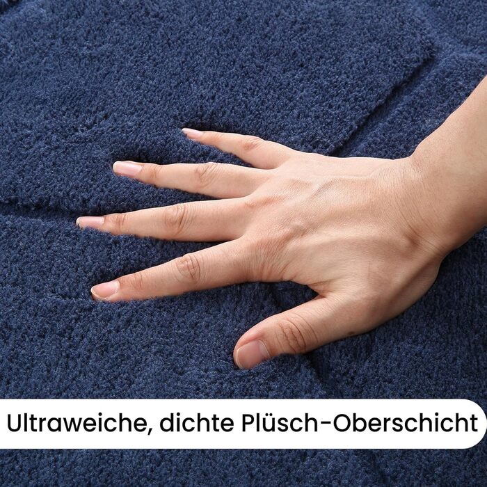 Килим для вітальні та дитячої кімнати, сірий, миючий, короткий ворс, з антиковзаючою основою, 140x200 см (темно-синій)