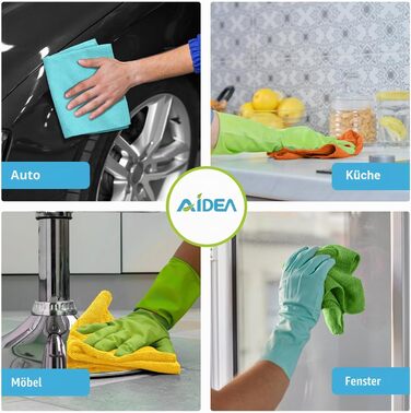 Серветки з мікрофібри для прибирання AIDEA, універсальні ганчірки для вікон та посуду, 30x30 см, багатоколірні, 100 шт.