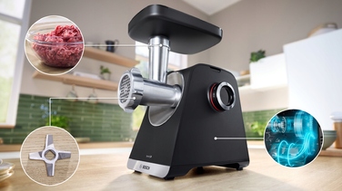 М'ясорубка Bosch Serie 6 MFWS640B, 2100 Вт, реверс, 2 швидкості