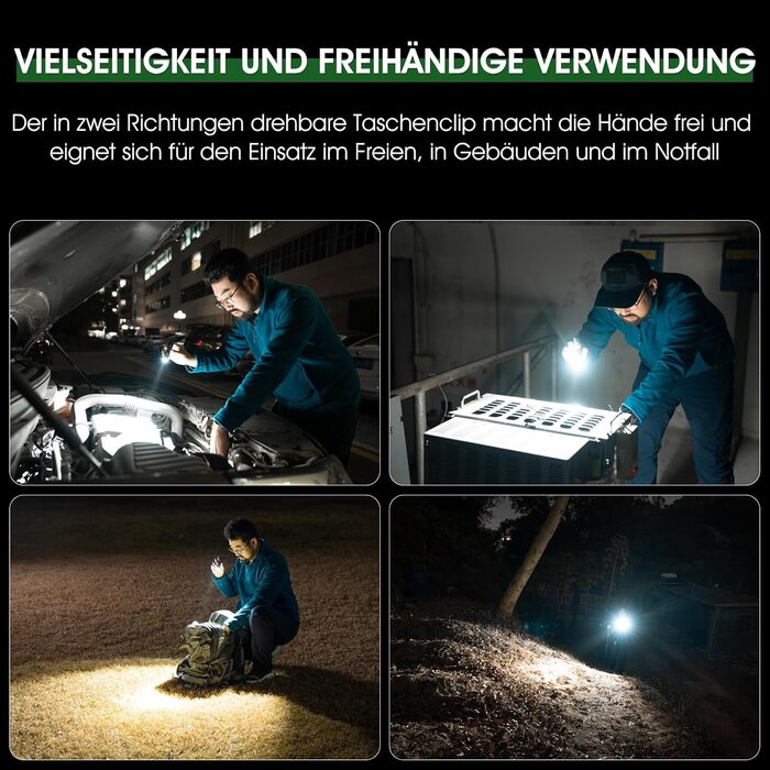 LED ліхтарик Klein 1200 люменів, перезарядний, 4 режими, міні, для кемпінгу, риболовлі, туризму, ремонту та надзвичайних ситуацій (помаранчевий)