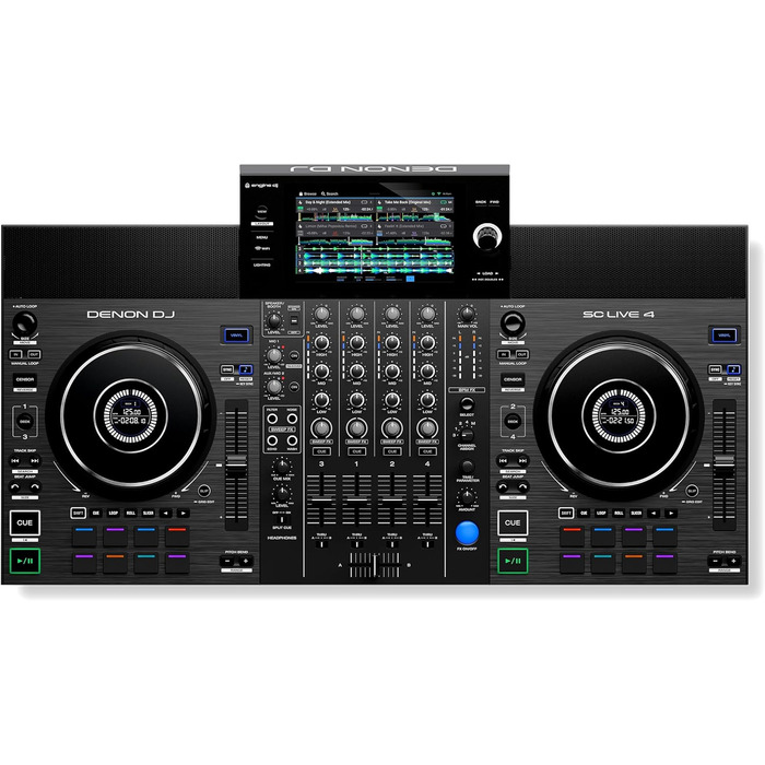 DJ контролер Denon DJ SC LIVE 4: 4 деки, Stem-розділення, Wi-Fi, вбудовані динаміки, сумісність з Serato DJ та Virtual DJ