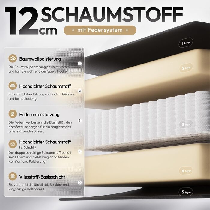 Ігровий крісло Dowinx з підголівником та підставкою для ніг, тканинне, з масажем, ергономічне, для офісу та дому