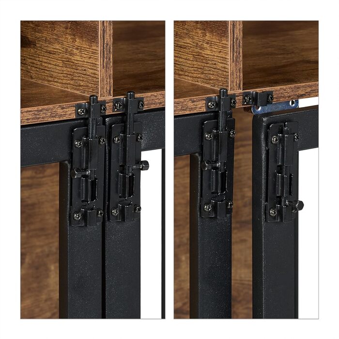 Клітка для собак Relaxdays у стилі меблів, HBT: 85x80x54 см, з полицею, 2 дверцятами, дерев'яний дизайн, коричнево-чорна, розмір 54 x 80 x 85 см