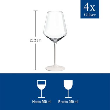 Villeroy & Boch Manufacture Rock Rotweinkelch: Набір келихів для червоного вина, 4 шт., з кришталевого скла, стійкий до миття в посудомийній машині