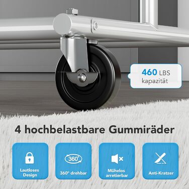 Стійка для одягу на колесах HOKEEPER, подвійна, вантажопідйомність до 283 кг