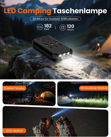 Портативний зарядний акумулятор A ADDTOP Solar 25000mAh з сонячною панеллю та 3 кабелями - 20W швидка зарядка, USB-C, для кемпінгу та подорожей (Чорний)