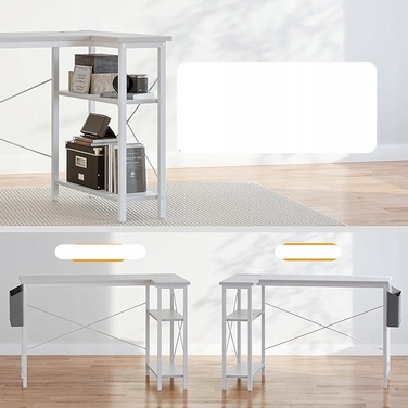 Кутовий ергономічний стіл BEXEVUE з вбудованим мережевим фільтром, 120 x 70 см, B3181