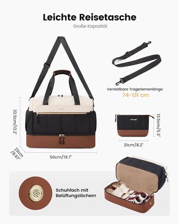 Сумка-валіза LOVEVOOK для жінок, легка дорожня сумка, сумка для пологового будинку, спортивна сумка з відділенням для взуття, валіза для ручної поклажі, водонепроникна, L-37L