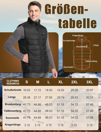 Обогревна жилетка Miss Doozy з Powerbank 10000mAh, 6 зон нагріву, 3 режими температури - для чоловіків та жінок, Outdoor, мотоцикл, туризм, XXL