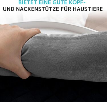 Килимок для собак OKYUK: м'яке, зручне ліжко для собак великих, середніх та маленьких порід. Ручної роботи, знімний чохол, 90x90 см, сіро-чорний колір