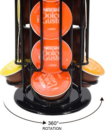 Тримач для капсул кави Dolce Gusto SYSYLY DG24 – чорний, на 24 капсули, обертається, з неслизькою основою