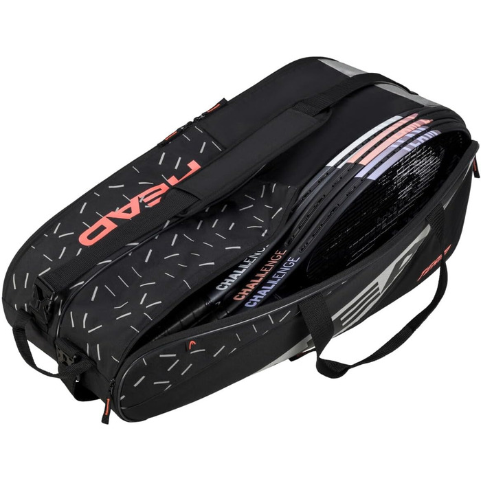 HEAD Team Racquet Bag - Black/Ceramic Color - Tennis Bag for Players