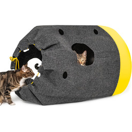 Килимок-іграшка для котів з тунелем, інтерактивна іграшка-центр активностей, розвиваюча іграшка для котів, килимок-іграшка для котів (L)