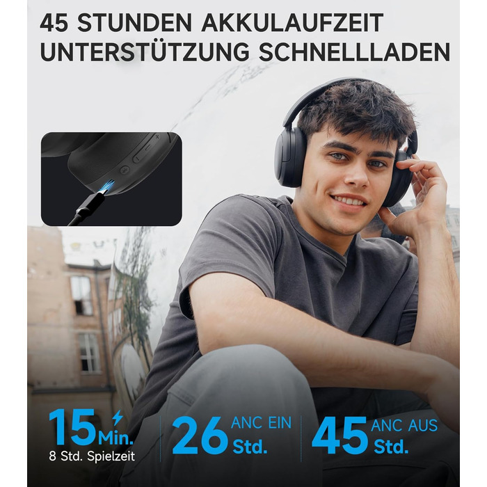 Навушники Edifier W800BT Pro Hybrid ANC Bluetooth 5.4 Over-Ear Чорні - Бездротові, з Шумозаглушенням, Hi-Res Audio, 45 год. роботи, Швидка зарядка, Складні