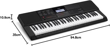 Клавіатура Casio CT-X700 з 61 динамічною клавішею, 600 звуків та 195 ритмами, чорна