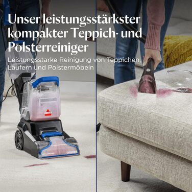 BISSELL PowerWash Compact Pet: компактний вертикальний мийник для килимів та м'яких меблів для видалення плям від тварин, 600W, з кабелем, 4058N