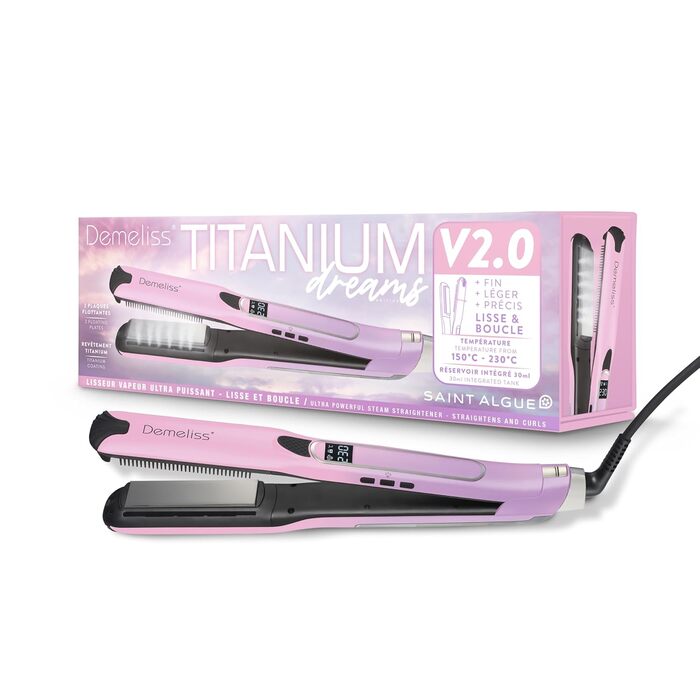 Випрямляч для волосся DEMELISS Titanium V2.0 Dreams Edition SAINT ALGUE - тривале випрямлення, рожевий