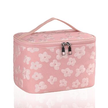 Косметичка для дівчаток, органайзер для макіяжу, сумочка для косметики з відділенням для пензликів, подарунок для жінок та дівчат (рожева)