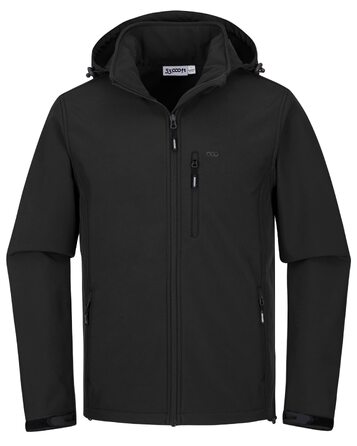 Чоловіча куртка Softshell водонепроникна для активного відпочинку та аутдору, демісезонна, розмір S, чорна