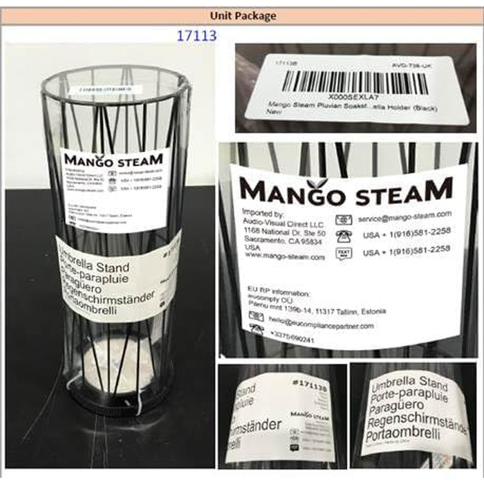 Тримач для парасольок Mango Steam Pluvian™ Soakstone™ багаторазовий, золотого кольору (Regular)