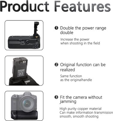 Вертикальний батарейний хват Raeisusp з бездротовим пультом 2.4G, замінник Canon BG-R10 для Canon EOS R5 R6 R5C