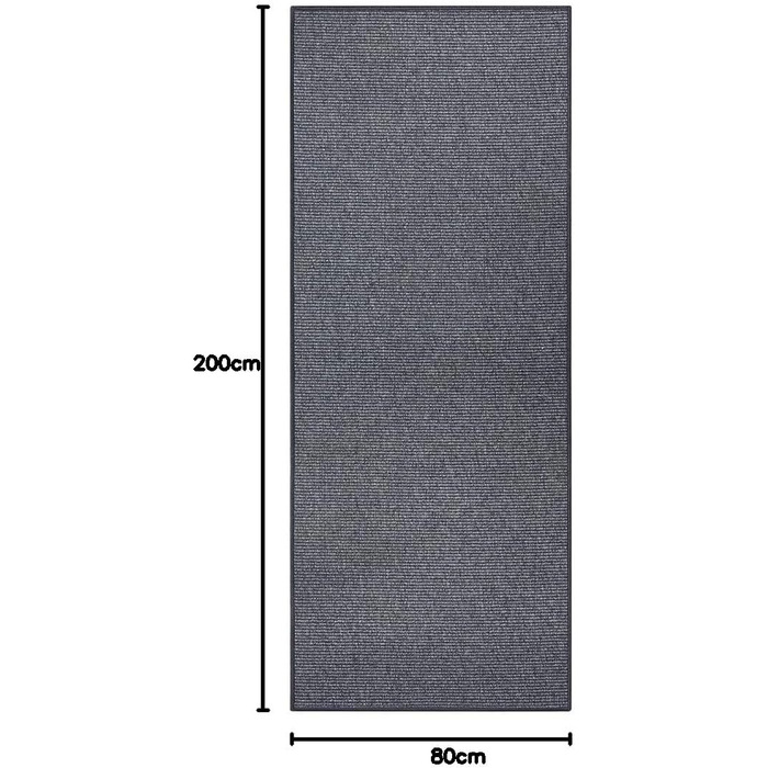 Килимок Bouclé Läufer – антиковзаючий килимок для кухні, вітальні, ванної кімнати, прихожої – 67x200 см (80x200 см, антрацит)