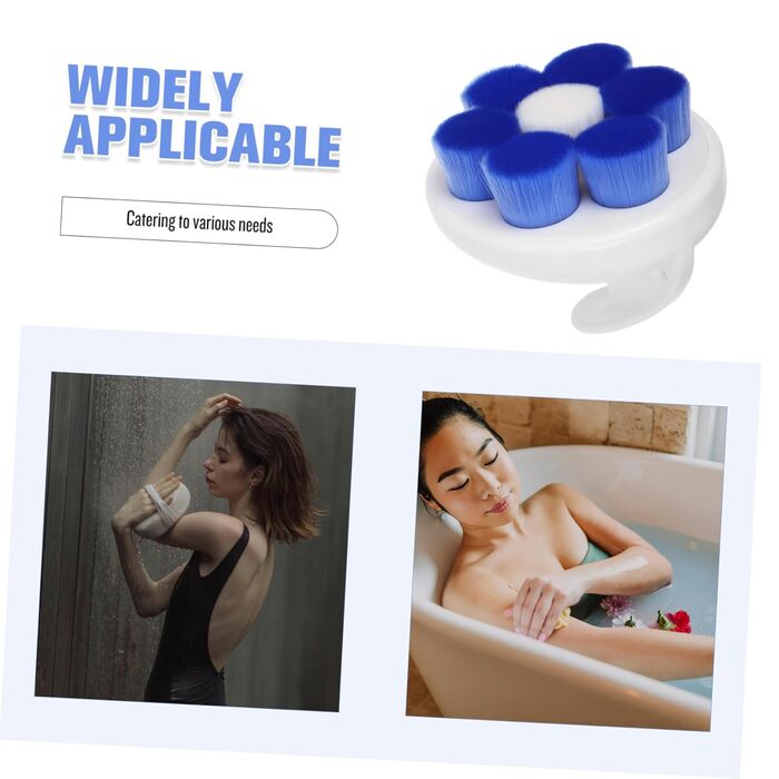 Bath Brush Body Shower Brush Luffa Back Scrubber Body Brush for Shower Washing Detachable Shower Accessories Back Brush Body Washer for the Body Bath Washer ABS Blue (1)