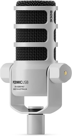 Rode PodMic USB/XLR Динамічний мікрофон для подкастів, білий + стійка keepdrum MS032