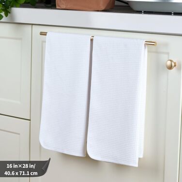 Рушники для посуду Polyte з мікрофібри вафельні, 340 GSM, 41x71 см, білі, набір 12 шт.