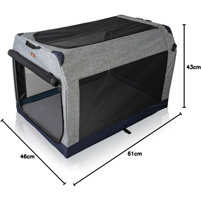 Складана переноска для собак Knuffelwuff Auto Transportbox з алюмінієвим каркасом, L (61x46x43 см)