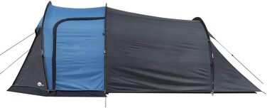 Your GEAR Zelt Sopero 4-Person Tunnel Tent with Side Entrance, Living Space Window, Waterproof (5000 mm), UV 50+ Protection, Blue/Gray