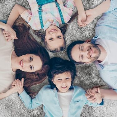 ABWXN Пухнастий килим з високим ворсом 120x160 см. Сучасний килим-шэггі для вітальні, спальні. Колір: світло-сірий