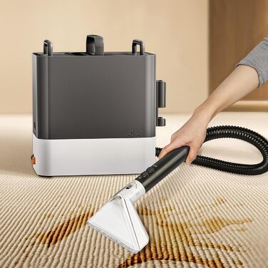 Пилосос для м'яких меблів з пароочищувачем, 17000PA, чорний. Апарат для чищення м'яких меблів з функцією гарячої води та високої температури, вбудованим резервуаром для води, 3 насадки, функція точкового очищення
