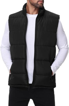 Чоловіча жилетка Polu з пуховим наповнювачем, водовідштовхувальна, без рукавів, зі стійким коміром, на блискавці, зимова, тепла верхня одежда, колір чорний