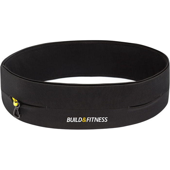 Пояс для бігу з кишенькою для телефону, ключів, чорний - для чоловіків та жінок