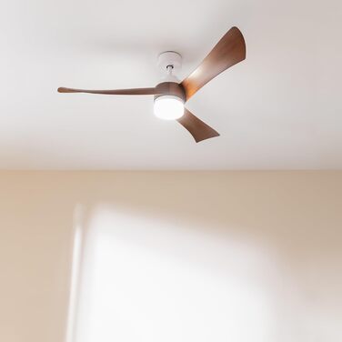 Стельовий вентилятор Cecotec EnergySilence Aero 5280 LightWood з LED підсвіткою 18W, діаметр 132 см, DC мотор, пульт, таймер, режим зима/літо