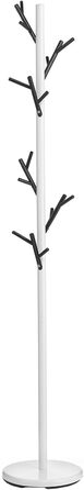 IDIMEX Clothes Rack ZENO made of metal, coat rack in green painted finish, jacket stand with 6 practical hooks (White/Black)