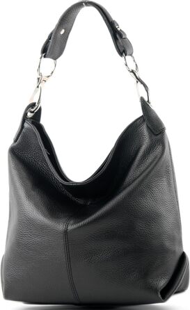 Сумка жіноча шкіряна на плече Modamoda T168, ручної роботи, Італія (Чорний)