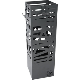 Стійка для парасоль з піддоном для води, 4 гачки, 16x16x49 см, сіра, UNUS