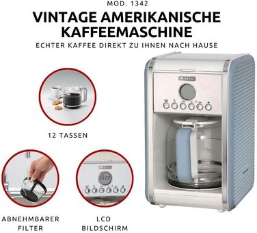 Ariete Vintage Electric Kettle - 1.7L, 2000W, Green/Light Blue