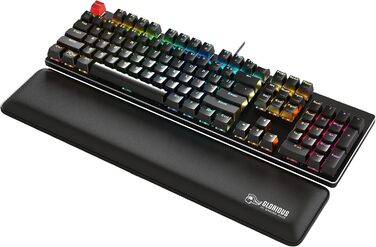 Підставка під зап'ястя для клавіатури Glorious Gaming Padded Keyboard Wrist Rest (Full Size, 17 мм) — м'яка тканинна основа, протиковзний гумовий низ, чорна, 440 x 100 x 17 мм