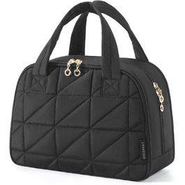 Сумка для косметики BAGSMART для жінок, велика дорожня косметичка, об'ємна косметична сумка, дорожня сумка для макіяжу та косметики з ручкою, чорна