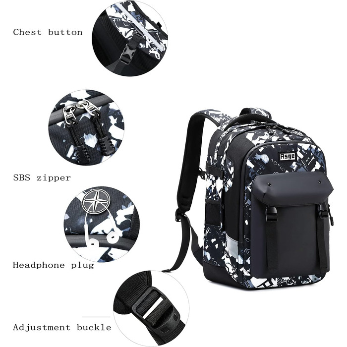 Шкільний рюкзак для хлопчика та дівчинки-підлітка, водонепроникний, 5-13 клас, 8-16 років, сірий