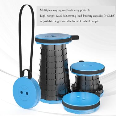 Тeleskopний складаний стільчик для кемпінгу, риболовлі та відпочинку на природі (25x25x45 см)