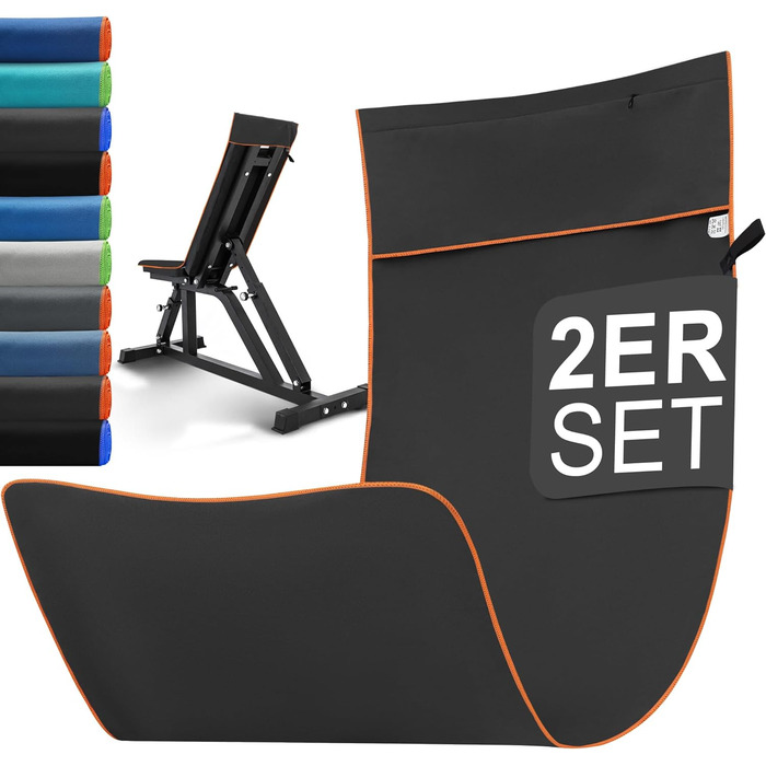 Набір спортивних рушників 2 шт. 120x50 см з кишенею на блискавці, мікрофібра, для фітнесу, тренувань, кемпінгу, подорожей (темно-сірий-жовтий)