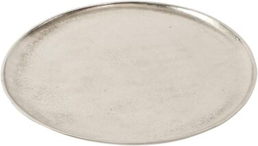 Decorative Tray, Nickel-Plated Silver, Ø 42 cm