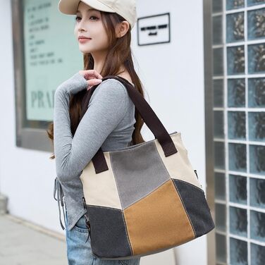 Жіноча сумка-шопер Canvas Retro Hobo великої місткості, сіра повсякденна сумка через плече для навчання та міста