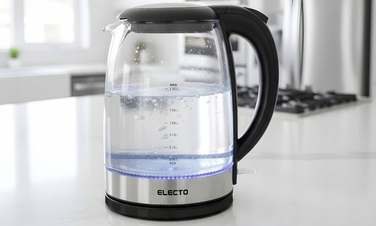 Електричний чайник Electo 1,7 л, 1800 Вт, сталевий, з LED-підсвіткою