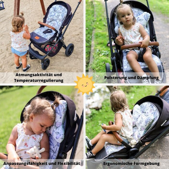 Breathable stroller seat liner, buggy seat liner summer - stroller accessories - universal - stroller insert with anti-shock cushion, buggy insert summer – Bambi Dream